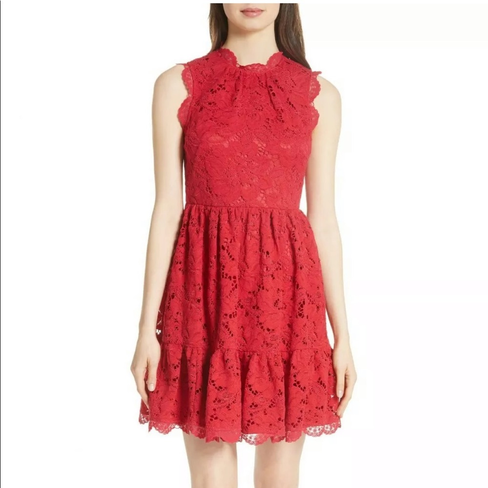Kate Spade Red Poppy Lace Dress